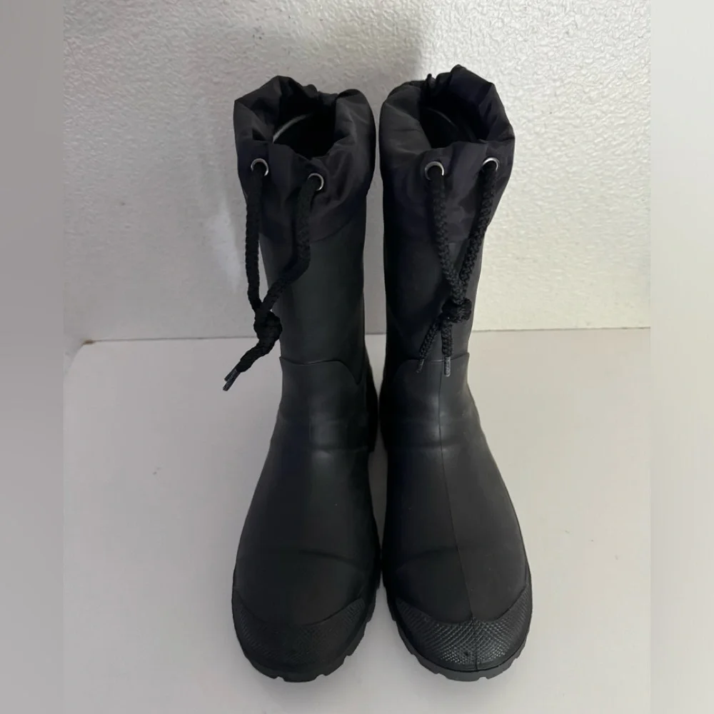 KAMIK Icebreaker Black Pull OnDrawstring Waterproof Safety Boots-Mn 5/Wm 6.5
